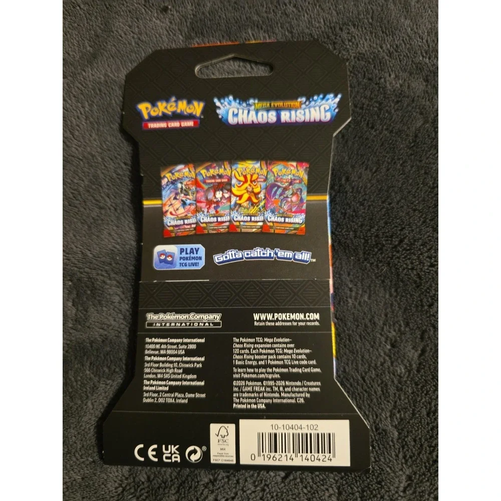 Pokémon Chaos Rising Sleeved Booster Pack Only Greninja Art Pokemon - NEW SEALED